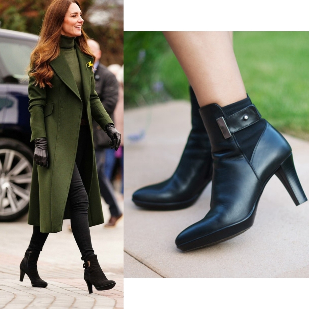 Kate Middelton's Aquatalia Rouge Royal Ruby Dry boots in black Leather Size 10